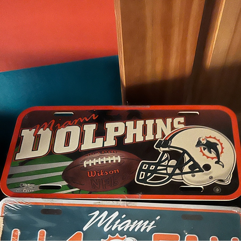 Miami Dolphins Plastic License Plate